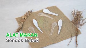 Sendok Bebek Bening Dan Putih Sendok Katering Nasi Box Sendok Nasi Kuning Bubur Sendok Makan Sekali Pakai isi 12 Pack