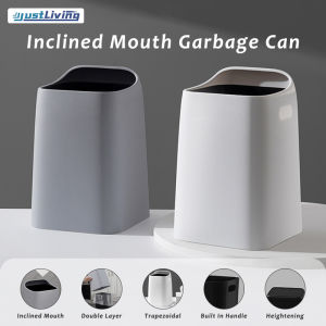 JustLiving 10L/18L ถังขยะพลาสติกถังขยะพลาสติกสีทึบในครัวเรือนถังขยะเปิดถังขยะห้องครัวและห้องน้ำห้องน้ำห้องน้ำห้องน้ำบ้านแฟชั่นสำนักงานถังขยะ