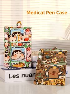 Nurse Cartoon Print Pen Bag Dental Doctor Waterproof Leaking Proof Cotton Material Pouch Versatile Medical Supplies