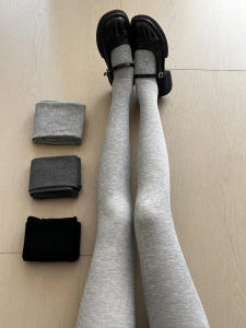 Thickened Fleece Womens Thermal Tights High Waist Long Pants Casual Pure Color Base Layer Socks Autumn Winter plus Size