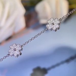 Lucky Clover 0.64 Carat Full D Color Moissanite Diamond Bracelets for Women 100% S925 Sterling Sliver Bangles Fine Jewelry Gifts lab grown diamond bracelet