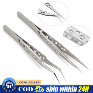 【Local delivery】 Refreshing Anti-static Curved Straight Tip Precision Tweezer Electronics Industrial Tweeze Maintenance Hand Tools