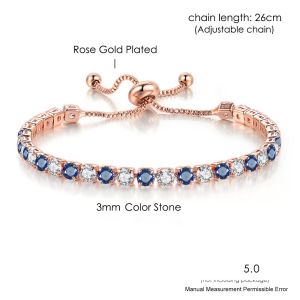 Stoneage | Có Thể Điều Chỉnh Nhiều Màu Bóng Vòng Tay Nữ Nữ Cưới Rainbow Nhiều Màu Sắc Zircon Vòng Tay Tay Dây Chuyền Trang Sức DZH043