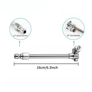 Youyuepin thép không gỉ AC thanh làm sạch 20cm 30cm phổ Máy rửa phun áp lực tập tin đính kèm 360 Xoay vòi phun an toàn cho nhôm vây làm sạch sâu công cụ cho nhà tự động bảo trì