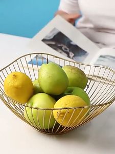 Piring Buah Hitam / Emas / Keranjang Buah Daun Teratai Emas