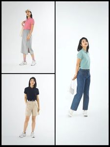 Giordano ผู้หญิง เสื้อยืดPOLOแขนสั้นปิเก้ทรงเข้ารูป Free Shipping 05311399