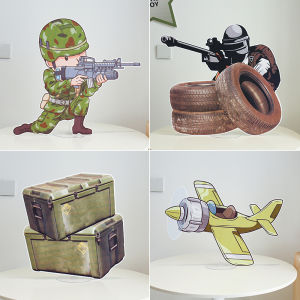 Childrens Birthday Military KT Board Tank Airplane Party Scene Decoration Ornaments Pathway Guide Columns Family Decor