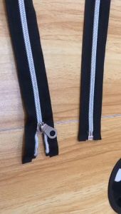 Resleting jaket nilon gigi silver  45/50/55/60/65/70/75/80 cm isi 12 pcs