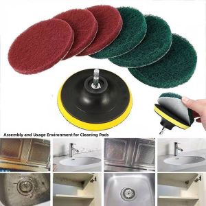 Electric Cleaning Brush Set for Kitchen And Car Polishing Waxing Non-Stick Oil Dishwashing Brush Stick Plate Set Auto Care Tools