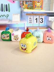 AREA-X Block AB0076 Fastfood Lunch Box Spongebob Squarepants Series Gift Decoration Building Brick Toy