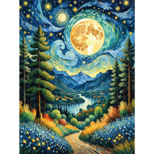 Jigsaw Puzzle 500/1000/1200/2000PCS Scenic Starry Sky Landscape Artwork Stress Relief Puzzle Wall Art Decor Gift