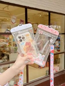 ซองกันน้ำพลาสติก PVC ลายการ์ตูนน่ารัก พร้อมสายคล้องคอ ใช้งานหน้าจอได้ สำหรับกิจกรรมกลางแจ้ง พร้อมส่งในไทย