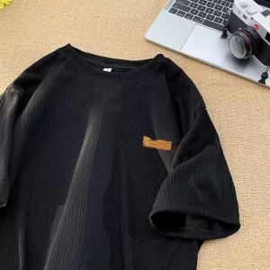 Mens Short Sleeve T-Shirt round Neck Casual Loose Fit Summer Fashionable Versatile Breathable Polyester Fiber Printed Graphic