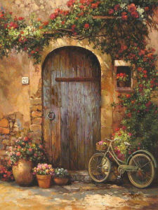HUACAN 5D Diamond Mosaic Door Landscape Full Square Round Diamond Painting Seaside Scenery Pictures Of Rhinestones Home Decor