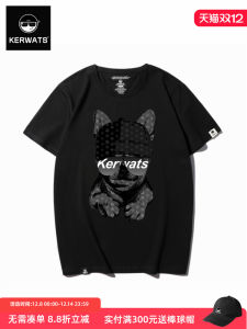 Kerwats Plus size Mens Clothing T-shirt Fat Couple Short sleeve Puppy Animal Print plus Size Loose Clothes Tide