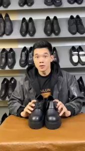 Giày chunky derby đế cao 7cm thời trang INICHI G1318 đế cao phiên bản cao cấp