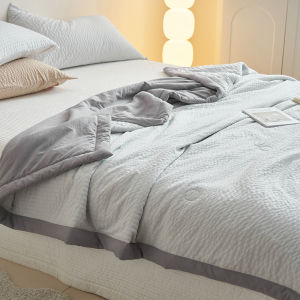 Kiss Dear | A-Class Water Washed Cotton Summer Blanket Lightweight Cool Air Conditioner Suitable Single Double Use Dormitory Suitable