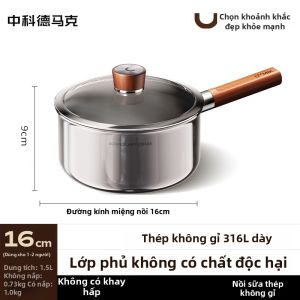 DUMIK | Nồi Nấu Bé Ăn An Toàn Thép Không Gỉ 316L Không Phủ