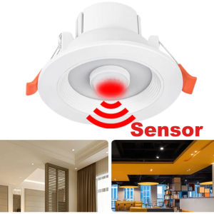 ไฟสปอร์ตไลท์ดาวน์ไลท์ในร่มสำหรับไฟดาวน์ไลท์ LED ในเซ็นเซอร์ตรวจจับการเคลื่อนไหว PIR 85-265V 5W 7W 9W