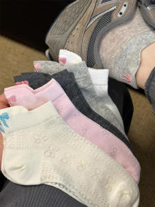 Suxisocks! Summer Japanese Bows Heel Embroidered Low Cut Socks Boneless Breathable Ankle Socks Ins Trendy Women