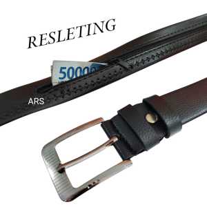 Gesper ikat pinggang Pria kulit Resleting