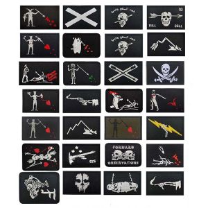Pirate FlagFOG Forward Observations Clothes BadgeBlackbeard Skull Heart Embroidered Applique Tactical Emblem Hook Loop Patches