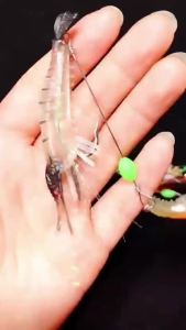 1PCS Soft Prawn Shrimp Swivel Wobbler Hook Artificial Bait Bead Rig Fishing lure Tackle Silicon Luminous Connector Spinner