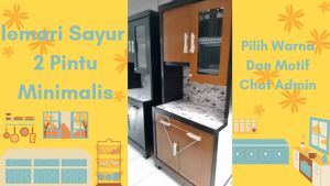 Lemari Sayur 2 Pintu/ Lemari Dapur/ Rak Piring/ Kitchen Cabinet Peniriman JABODETABEK