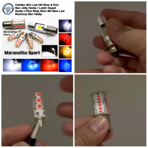 LAMPU UTAMA LED 2 SISI AC DC+LAMPU STOP REM 30 Mata +4PCS LAMPU SEN JELLY KEDIP CEPAT