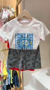 TREEHOUSE baby clothes for boys Fashion casual cotton short-sleeved top + shorts two-piece summer boys suit