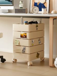 ZOOI HOME ตู้เก็บของแบบหมุนได้ ตู้ขนม ตู้เก็บของแบบเคลื่อนที่ได้ โต๊ะเล็กแบบเคลื่อนที่ได้ วัสดุ ABS ขนาดเล็ก ไม่ต้องประกอบ