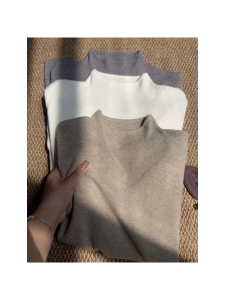 เสื้อถักคอสูงแขนยาวสำหรับผู้หญิง ทรงเข้ารูป นุ่ม ใส่ได้ตลอดทั้งปี ฤดูใบไม้ร่วง 2025 เสื้อชั้นในสุดหรูหรา