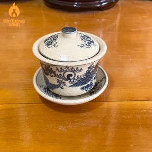 Bát Sâm (chén Sâm chén Khải) thờ Bát Tràng Bát Trà Sâm men rạn phỏng cổ