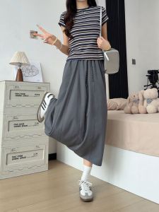 XIANYIJIAO | Pleated A-line Maxi Skirt