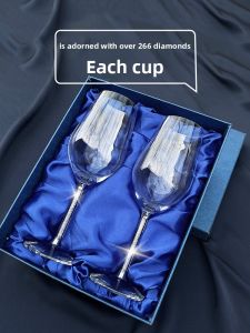 Crystal Red Wine Glass Set European Style High Foot Glass Grape Wine Glasses Creative Personalized Aerator for Home Use Pair