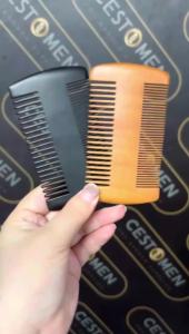 Professional Antistatic Natural Wooden Beard Comb Fine Teeth Lice Mustache Hair Comb Men Portable Pocket Beard Care Travel Comb