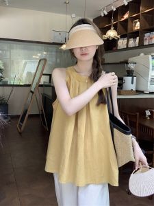 Nasa New Neck Hanging สายคล้อง บาง衣womens ฤดูร้อน Outwear สไตล์เกาหลี เสื้อกั๊ก เสื้อท่อนบน โพลีเอสเตอร์ 100%