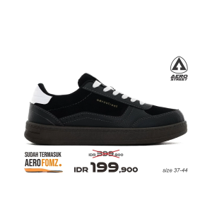 Aerostreet 37-44 Austin Coklat Tua Hitam Hitam - Sepatu Sneakers Casual