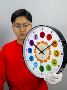 10inch ChildrenS Silent Analog Non-Ticking Educational Wall Clock / Children Time Teaching Cute Bedroom Clock