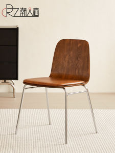 Nordic Minimalism Leather Dining Chair For Home Backrest Stool Industrial Style Retro Backrest Chair Designer Restaurant Dining Table and Chair