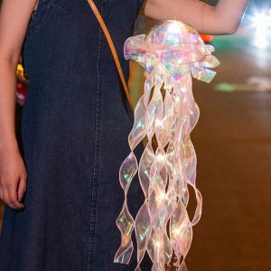 DIY Jellyfish Lantern Under The Sea Colorful Jellyfish Lamp Girl Bedroom Atmosphere Decoration Lamp Mermaid Theme Party Decor