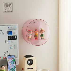 Wall-Mounted round Display Cabinet Toy Storage Shelf JOJOS L. PD. Messrs. Groceries Blind Box Display Case Organizer