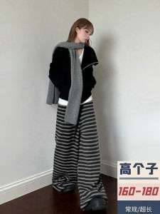 กางเกงขายาวทรงหลวมเอวสูงสำหรับผู้หญิง ทรงขากว้าง ทรงยาว ทรงหลวม ทรงลำลอง ฤดูใบไม้ร่วง 2025 กางเกงขายาวผู้หญิง