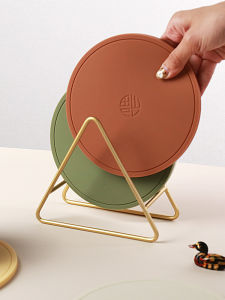 Modern Chinese Style Silicone Heat Resistant Coaster Dining Table Mat Anti-Slip Pad High Temperature Resistant Bowl Mat 16x16cm