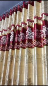 Bahan prada gorden pintu dan  Jendela motip bunga mawar