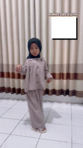 KANO SET Baju Setelan Muslim Anak Perempuan & Bayi / One Set BAHAN RAYON TWILL