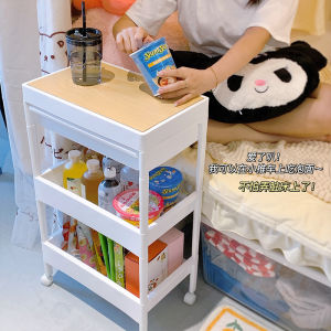 Mobile Desk Underbed Storage Rack Bedside Organizer Small Cart Shelf Space Saver for Dormitory Room Compact Living Solution