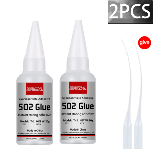 LOOLIFL | LOOLIFL 20g 502 Super Glue Instant Quick-drying Cyanoacrylate Adhesive Leather Rubber Wood Metal Strong Bond Liquid Glue Tool