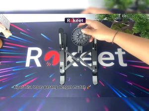 Rokeet Foldable Stand Holder Laptop Anti Slip 2 In 1 With Extra Cooling Fan Dudukan Laptop Kipas Pendingin Portable