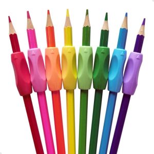 Silicone Pencil Grips 5/10pcs Posture Correction Pen Holders For Kids & StudentsAdjustable HolderRandom Colors